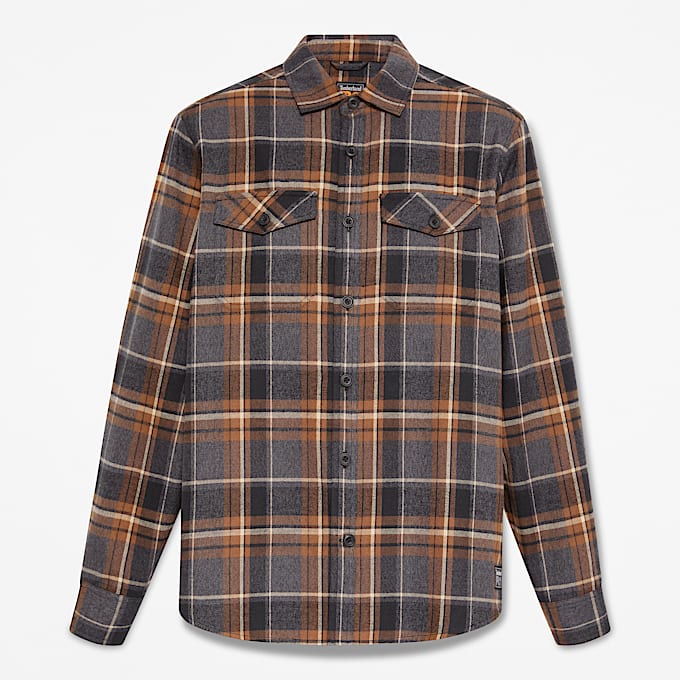 Mens Timberland PRO Double Pocket Flannel Shirt TBL BlackBrown HERO