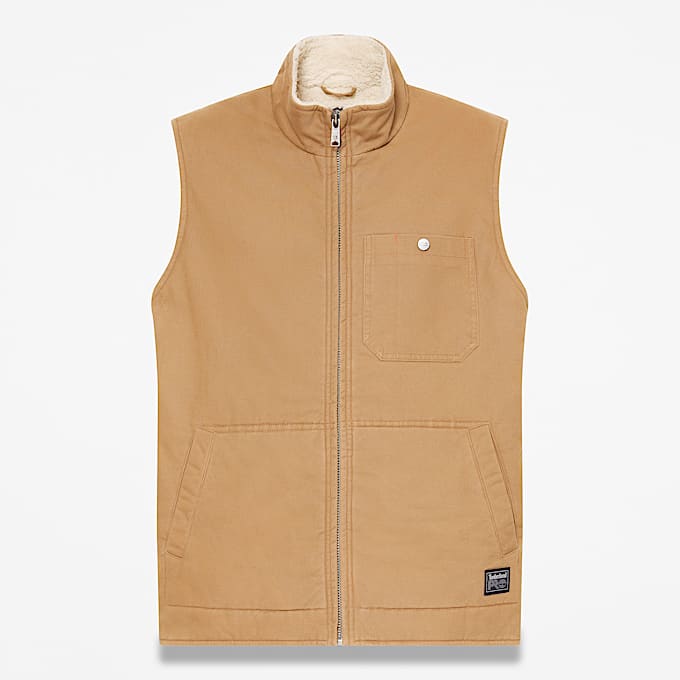 Mens Timberland PRO FleeceLined Twill Vest TBL Dark Wheat HERO