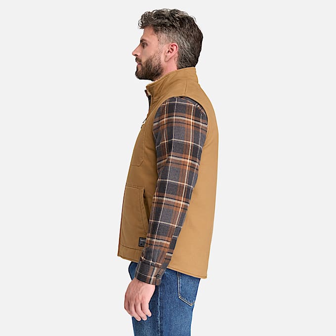 Mens Timberland PRO FleeceLined Twill Vest TBL Dark Wheat ALT7