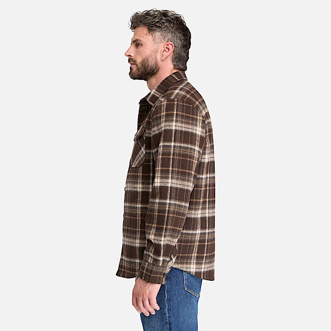Mens Timberland PRO FleeceBonded Flannel Overshirt TBL Brown ALT7