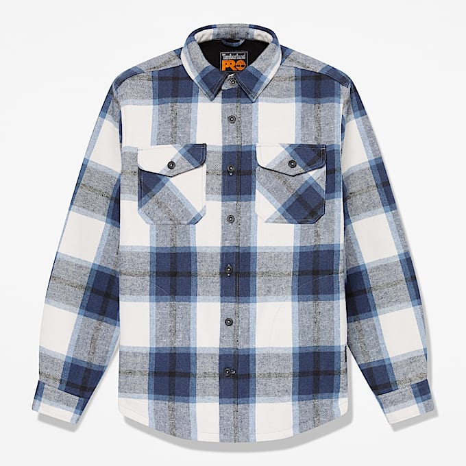 Mens Timberland PRO FleeceBonded Flannel Overshirt TBL Blue HERO