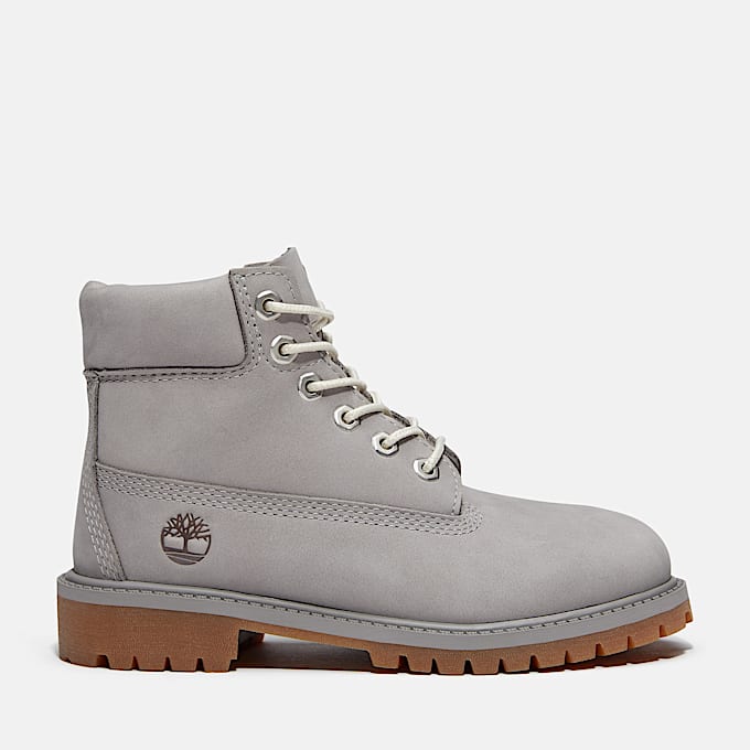 Youth Timberland Premium 6Inch Waterproof Boot TBL Medium Grey Nubuck HERO