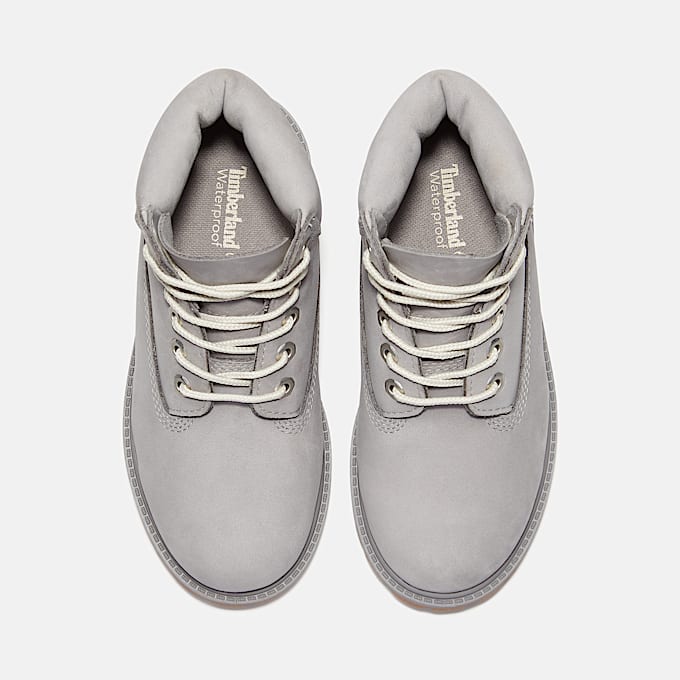 Junior Timberland Premium 6Inch Waterproof Boot TBL Medium Grey Nubuck ALT2