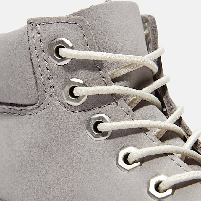 Junior Timberland Premium 6Inch Waterproof Boot TBL Medium Grey Nubuck ALT7