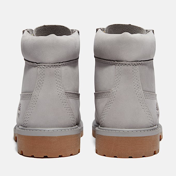 Junior Timberland Premium 6Inch Waterproof Boot TBL Medium Grey Nubuck ALT5