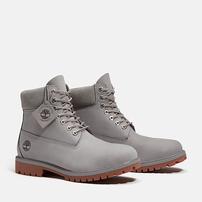 Mens Timberland Heritage 6Inch Waterproof Boot TBL Medium Greyout Nubuck ALT4