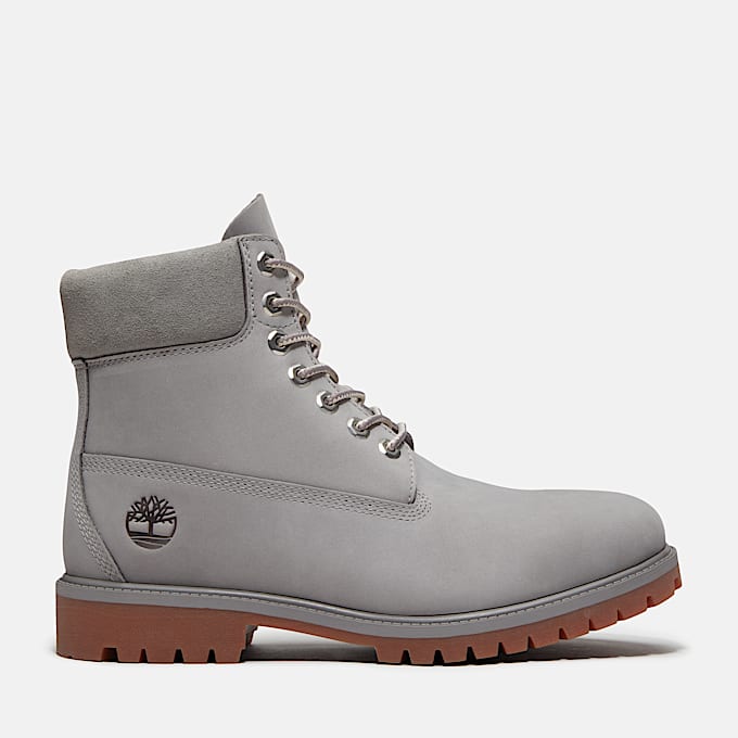 Mens Timberland Heritage 6Inch Waterproof Boot TBL Medium Greyout Nubuck HERO