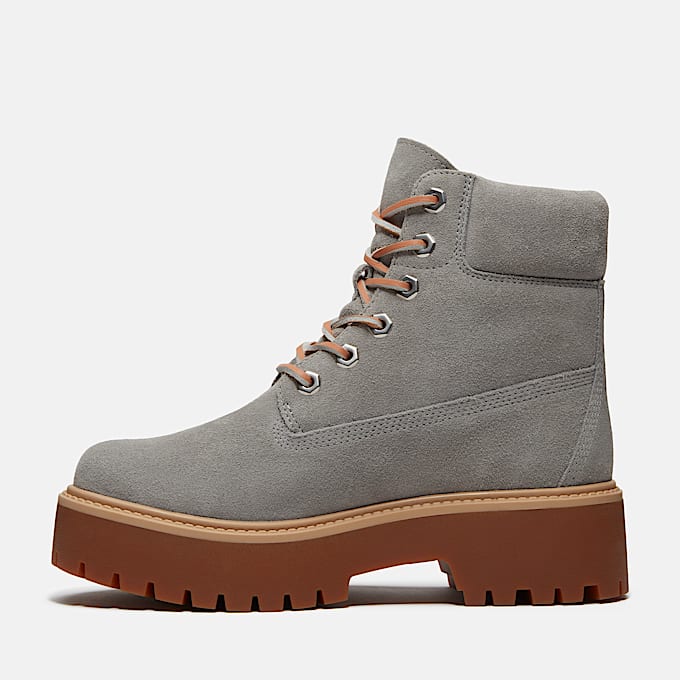 Womens Stone Street Platform 6Inch Boot TBL Medium Grey Suede ALT6
