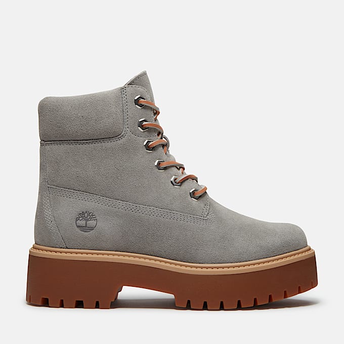 Womens Stone Street Platform 6Inch Boot TBL Medium Grey Suede HERO