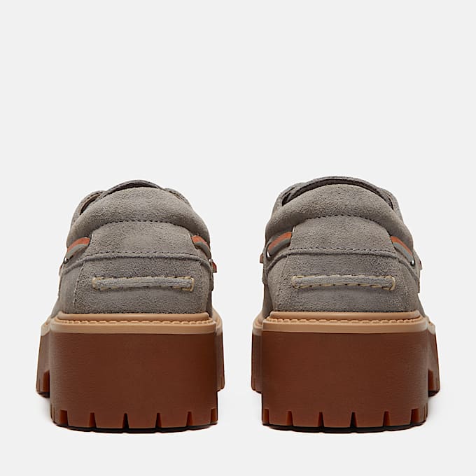 Womens Stone Street Platform Boat Shoe TBL Medium Grey Suede ALT5