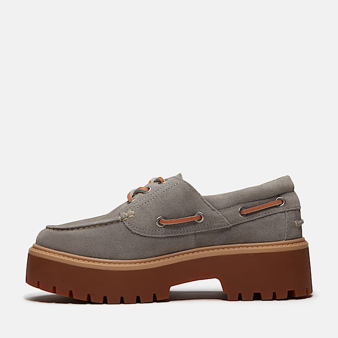 Womens Stone Street Platform Boat Shoe TBL Medium Grey Suede ALT6