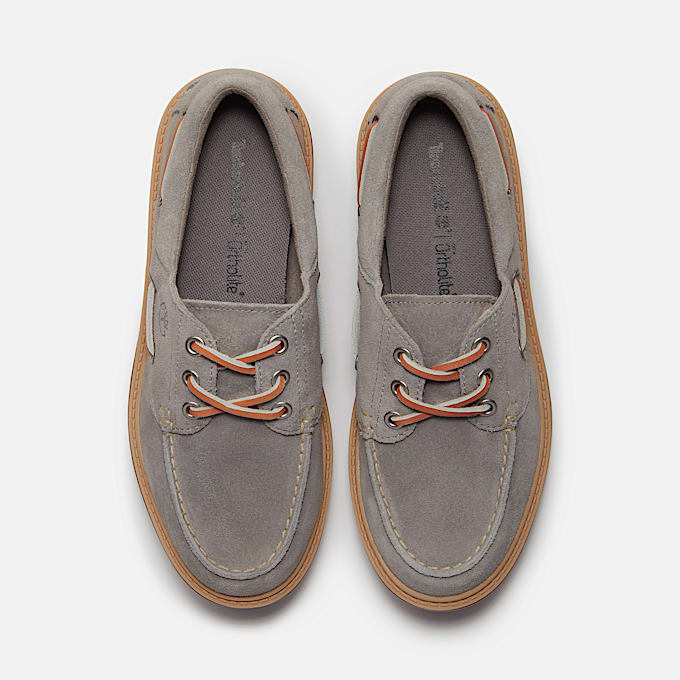Womens Stone Street Platform Boat Shoe TBL Medium Grey Suede ALT2