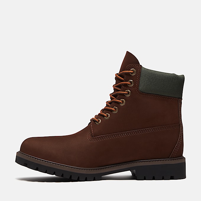 Mens Timberland Heritage 6Inch Waterproof Boot TBL Dark Brown NubuckGold ALT6