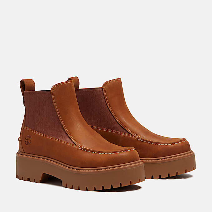 Botas Chelsea con plataforma Stone Street para Mujer TBL Trigo de grano completo ALT4
