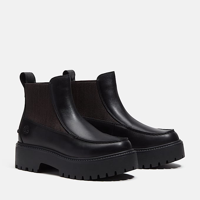Womens Stone Street Platform Chelsea Boot TBL Black FullGrain ALT4