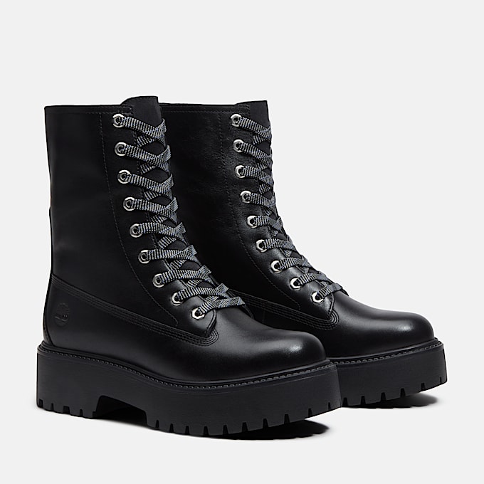 Womens Stone Street Platform Mid Boot TBL Black FullGrain ALT4