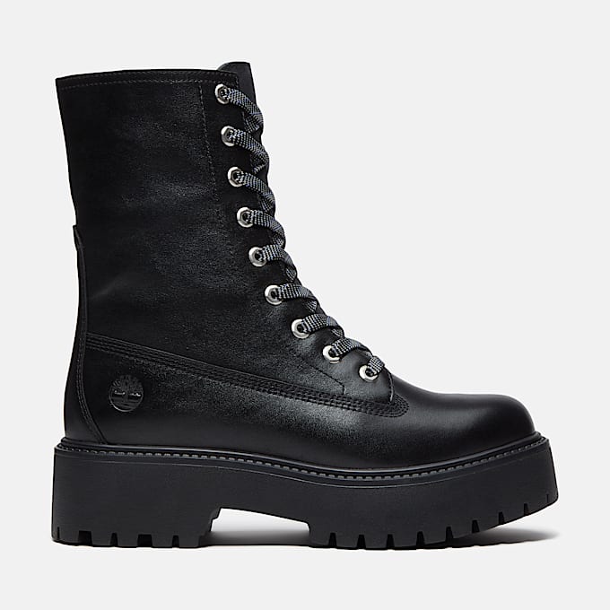 Womens Stone Street Platform Mid Boot TBL Black FullGrain HERO