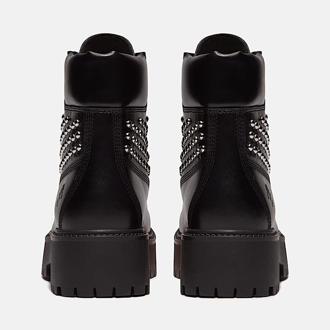 Botas con plataforma Stone Street de 6 pulgadas para Mujer TBL Negro de grano completo con tachuelas ALT5