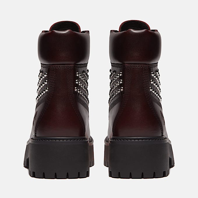 Womens Stone Street Platform 6Inch Boot TBL Burgundy FullGrain With Studs ALT5