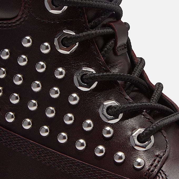 Womens Stone Street Platform 6Inch Boot TBL Burgundy FullGrain With Studs ALT7