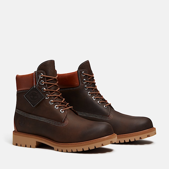 Mens Timberland Heritage 6Inch Boot with GORETEX Membrane TBL Dark Brown FullGrain ALT4