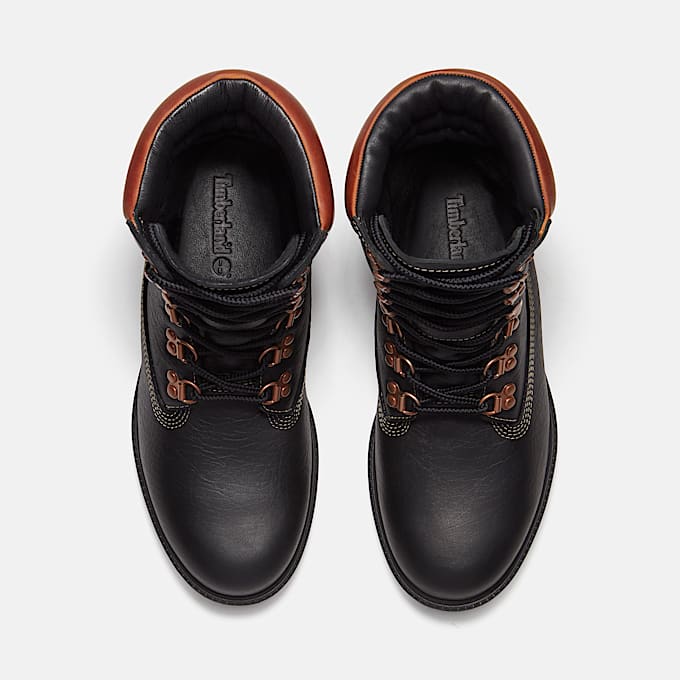 Mens Timberland Heritage Waterproof Super Boot TBL Black FullGrainRust ALT2
