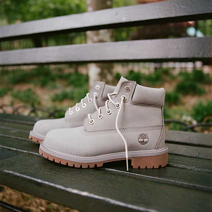 Botas impermeables Timberland Premium de 6 pulgadas para Nios TBL Nobuck gris medio ALTA