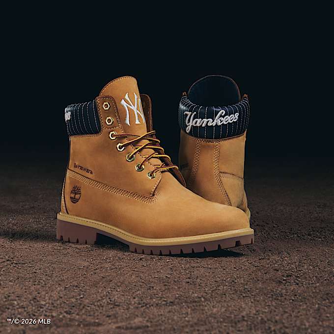 Botas impermeables Timberland Heritage de 6 pulgadas para Hombre TBL Nobuck color trigoRayas azul marino ALTA