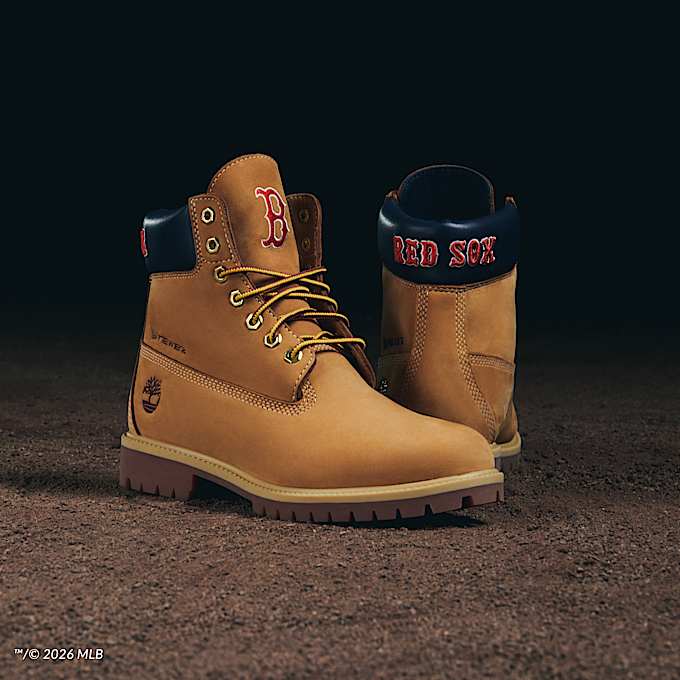 Botas impermeables Timberland Heritage de 6 pulgadas para Hombre TBL Nobuck color trigoazul marinorojo ALTA