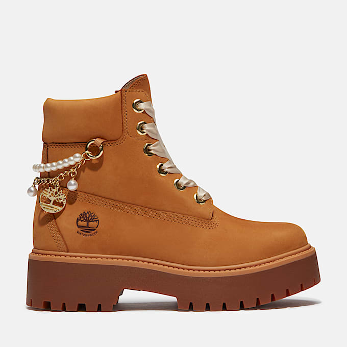 Womens Stone Street Platform 6Inch Waterproof Boot TBL Wheat Nubuck With Charms HERO