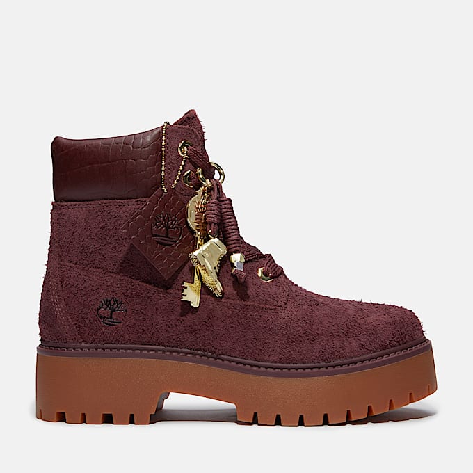 Womens Stone Street Platform 6Inch Boot TBL Burgundy Suede HERO