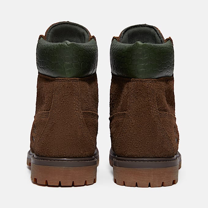Womens Timberland Premium 6Inch Waterproof Boot TBL Dark Brown SuedeDark Green ALT5