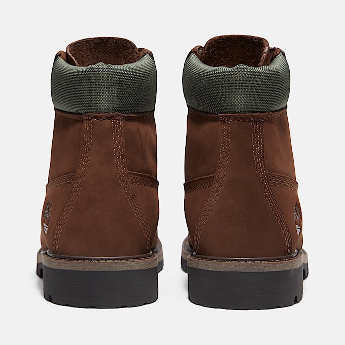 Junior Timberland Premium 6Inch Waterproof Boot TBL Dark Brown NubuckGold ALT5