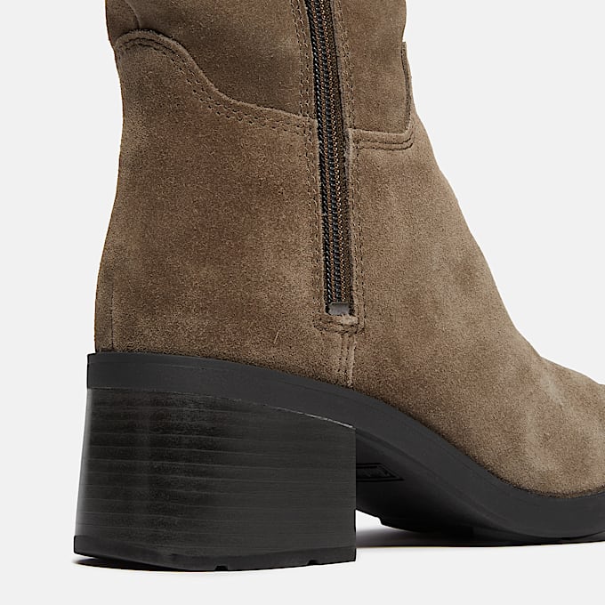 Womens Bellevaux Tall SideZip Boot TBL Dark Brown Suede ALT7