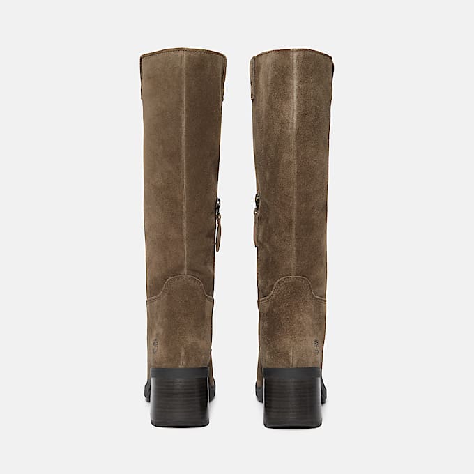 Womens Bellevaux Tall SideZip Boot TBL Dark Brown Suede ALT5