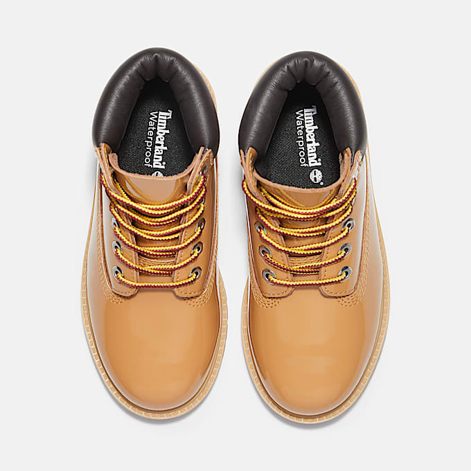 Youth Timberland Premium 6Inch Waterproof Boot TBL Wheat Patent leather ALT2