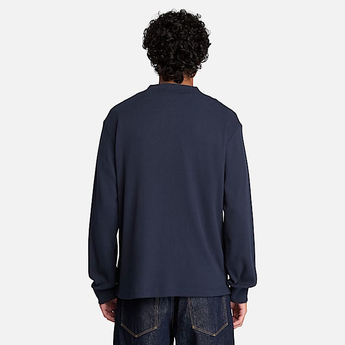 Polo de manga larga Wharf River Waffle para Hombre TBL Zafiro oscuro ALT8