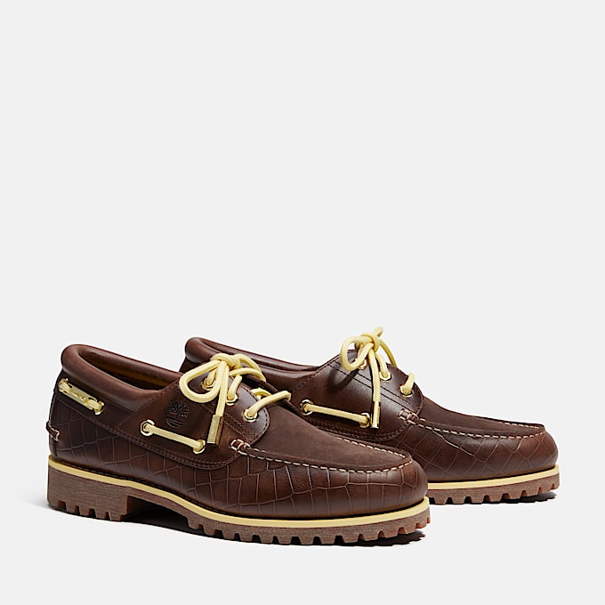 Timberland x Jacquemus Authentic Boat Shoe TBL Dark Brown Croc Embossed ALT4