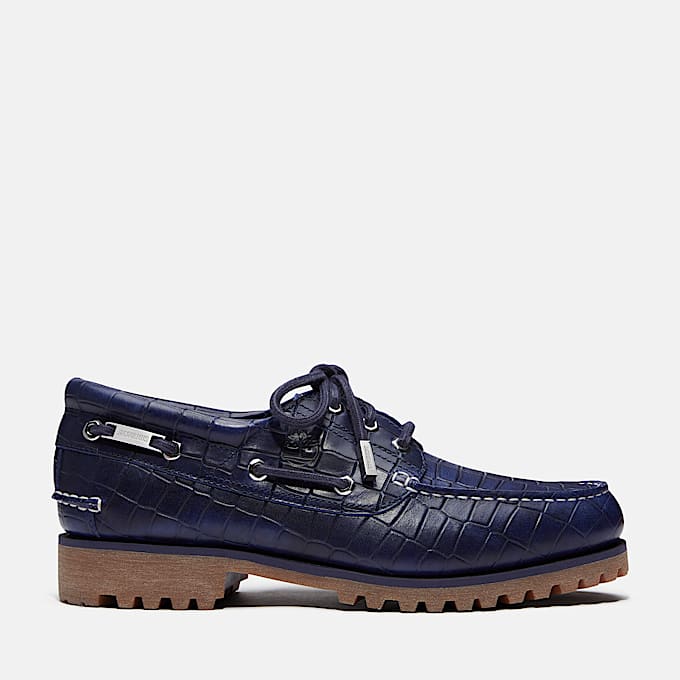 Timberland x Jacquemus Authentic Boat Shoe TBL Navy Croc Embossed HERO