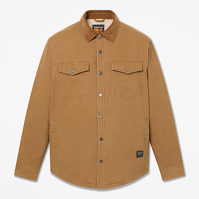 Mens Timberland PRO FleeceLined Shirt Jacket TBL Dark Wheat HERO