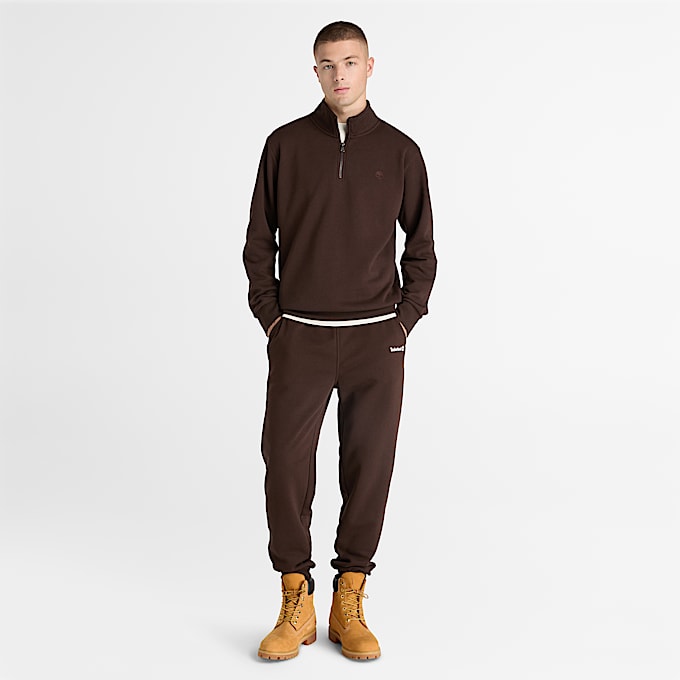 Sudadera con cierre de un cuarto Oyster River para Hombre TBL Marrn oscuro ALT2