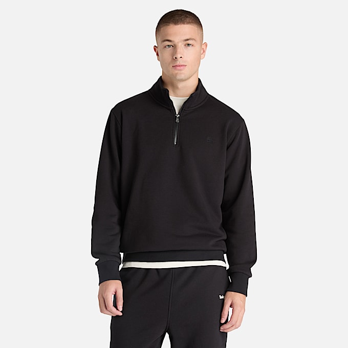 Sudadera con cierre de un cuarto Oyster River para Hombre TBL Negro ALT1