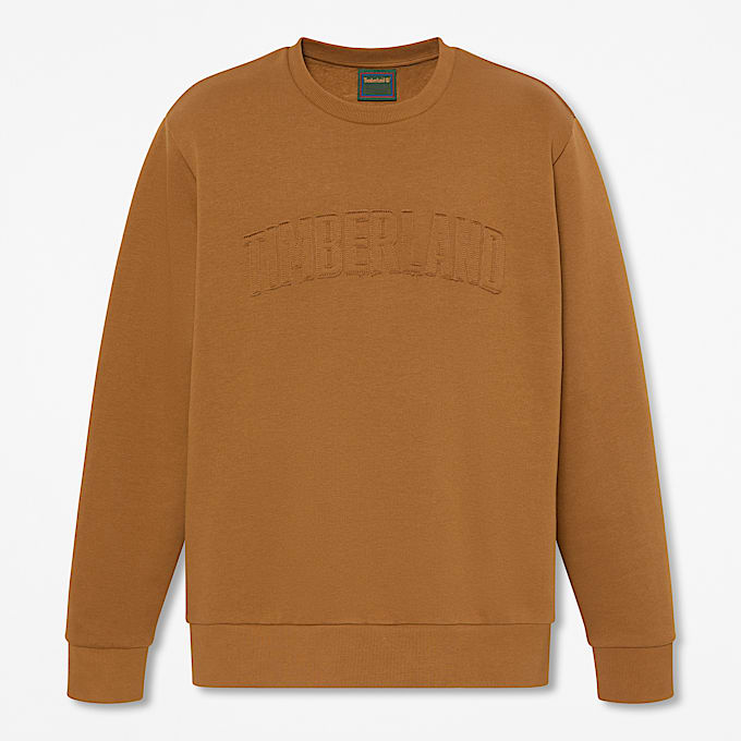 Mens Wareham Logo Patch Crew Sweatshirt TBL Dark Wheat HERO