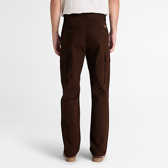 Pantalon cargo en serg pour hommes TBL Brun fonc ALT8
