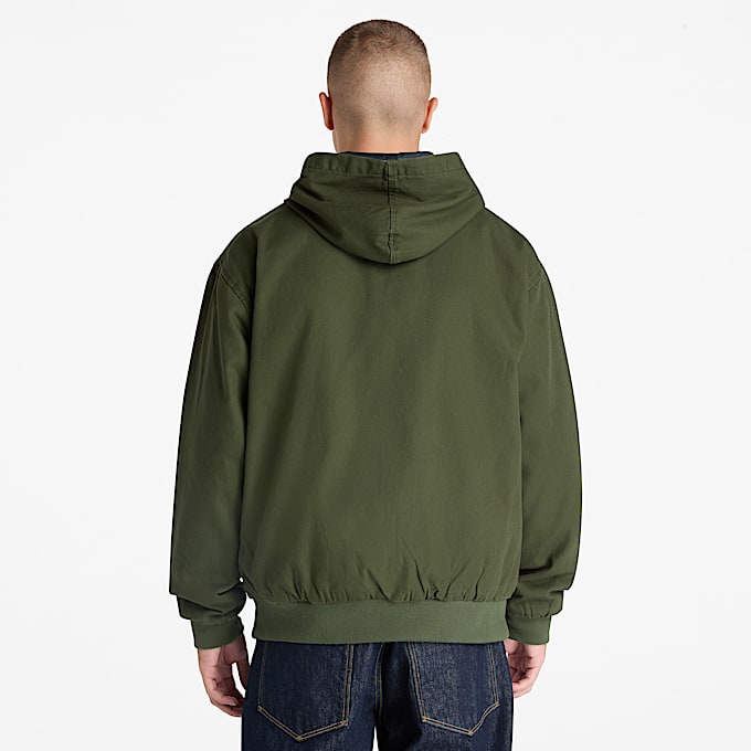 Mens Insulated Canvas Bomber TBL Dark Green ALT8