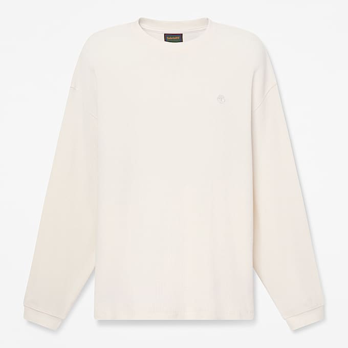 Mens Heavyweight LongSleeve Waffle TShirt TBL Vintage White HERO