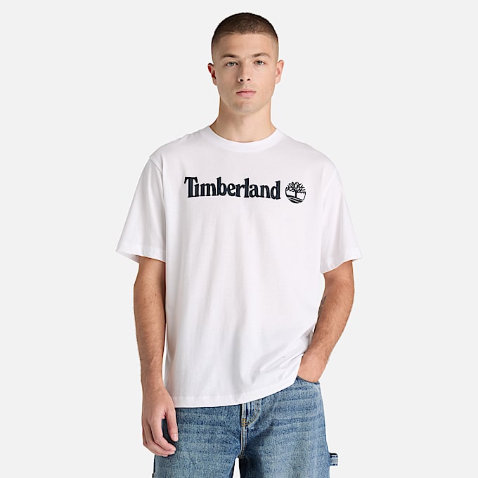 Mens Northwood Linear Logo ShortSleeve TShirt TBL White ALT1