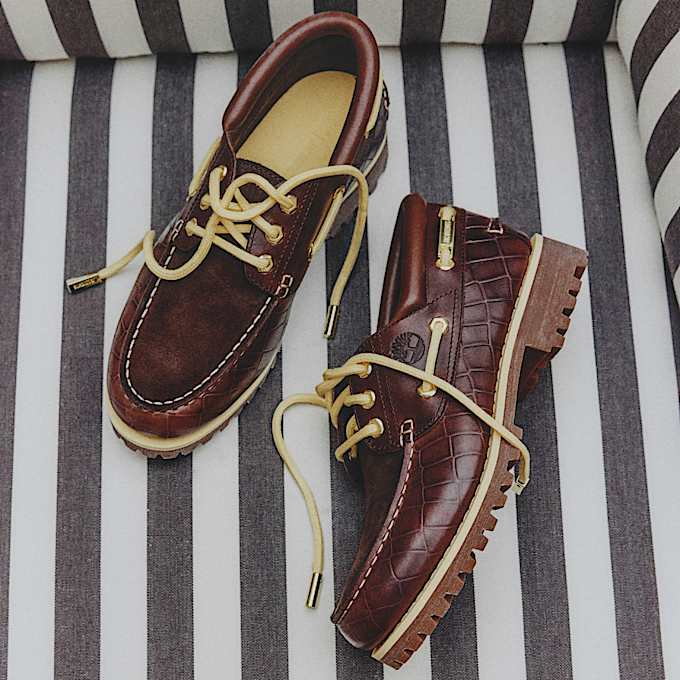 Timberland x Jacquemus Authentic Boat Shoe TBL Dark Brown Croc Embossed ALTA
