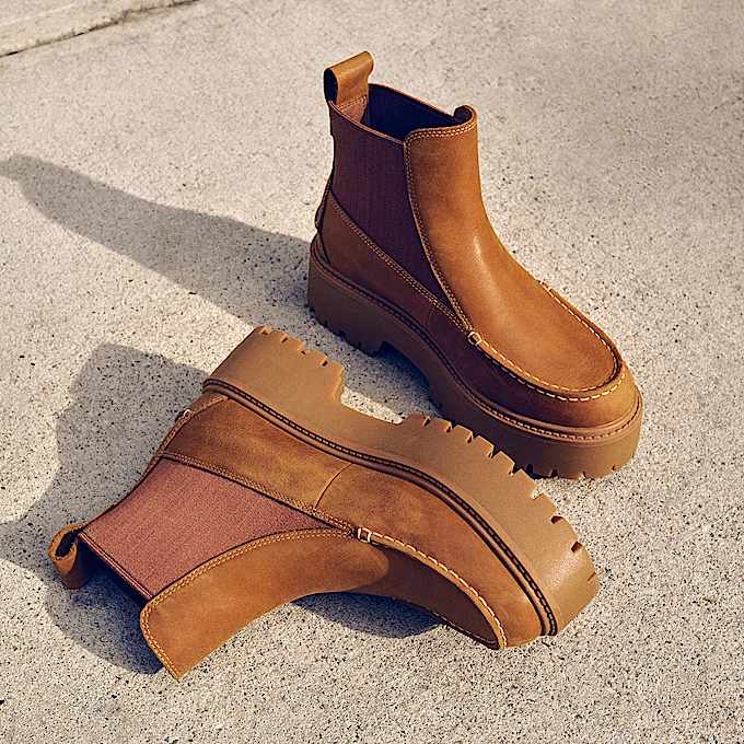 Womens Stone Street Platform Chelsea Boot TBL Wheat FullGrain ALTA