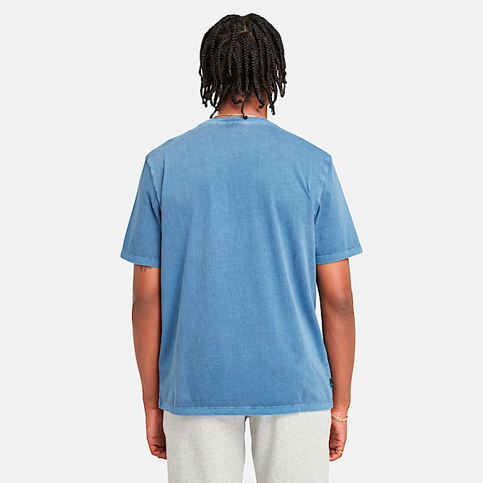 T-shirt teint en pièce avec logo pour hommes